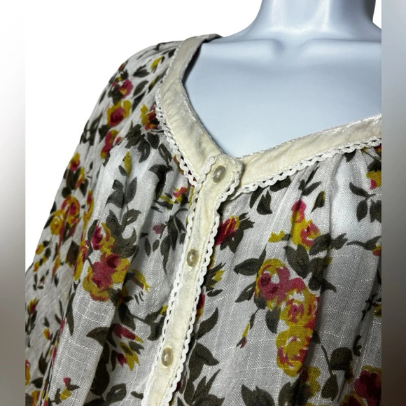 SUNDANCE CATALOG Floral Silk Blend Blouse Size Small Boho Flowy - Picture 4 of 8